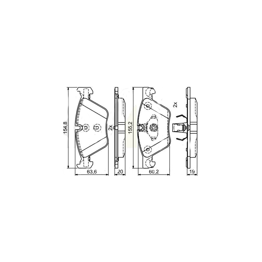 Bosch 0986495408 Brake Pad Set for BMW 5 Series F10/F11 2010-2017, with Anti-Squeak Plate and Mounting Manual, Fits 518d 520d 525d 528i 530i, 0 986 495 408 BP1781