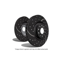 Load image into Gallery viewer, EBC GD7696 Turbo Groove Rear Brake Discs for Ford Mustang 2015-on (S550) 330mm Vented Dimpled &amp; Grooved Thermic Black Anti-Corrosion
