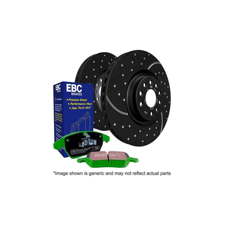 EBC PD11KR647 Audi B9 C8 Greenstuff Rear Brake Pad & GD Disc Kit - TRW Caliper (Inc. A4, A5, A6, A7)