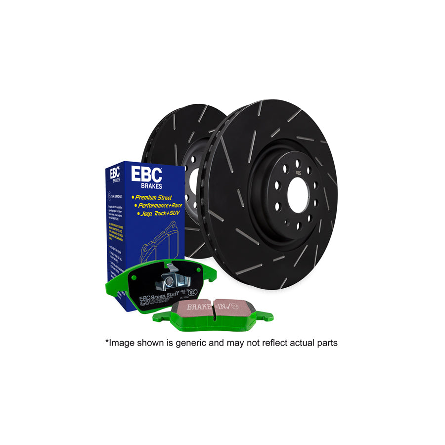 EBC PD06KF092 BMW E36 Greenstuff Front Brake Pad & USR Disc Kit - ATE Caliper