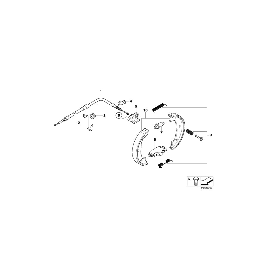 Genuine BMW Handbrake/Parking Brake Bowden Cable - Right Hand RH Rear Offside - E63 E64 6 Series 630i 635d 645Ci 650i M6 - 34406770604