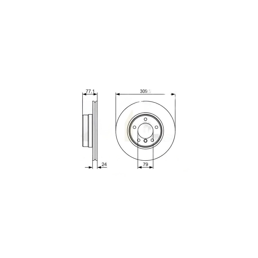 BOSCH 0 986 479 S29 Brake Disc for BMW 5 Series – Vented, Oiled, 310mm x 24mm, 5-Stud | OE-Quality Replacement Rotor 0986479S29
