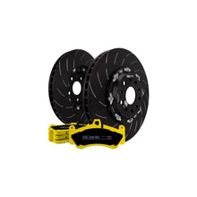 Load image into Gallery viewer, EBC P2DK019Y Kia Stinger 3.3T Front Brake Kit - Yellowstuff Pads + EBC Racing 2-Piece Fully Floating Grooved 350mm Discs - For Brembo Calipers (2017+)
