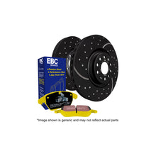 Load image into Gallery viewer, EBC Brakes PD13KR205 Ford Mustang Rear Brake Kit – Yellowstuff 4000 Pads + GD Slotted &amp; Dimpled Vented Discs (300mm) | 2005-2010 V6/4.6 GT, 2006-2012 Shelby GT500 | DP41741R + GD7254
