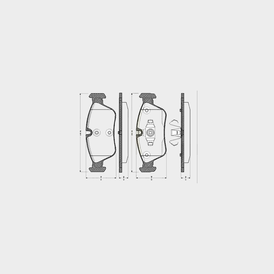 Bosch 0 986 TB2 668 / 0986TB2668 Brake Pad Set for BMW 1 Series E87 & 3 Series E90 (120d 120i 316i 318i 318d 320i) - Excludes Wear Warning Sensor