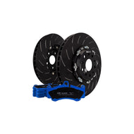 EBC Racing P2DK058B Toyota GR Yaris Front Brake Upgrade Kit - 356mm 2-Piece Floating Grooved Discs + Bluestuff NDX Pads