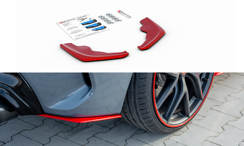 Maxton Design Rear Side Splitters - Red Rear Spats/Corner Splitters for BMW 1 Series F40 M135i & M Sport (2019+)