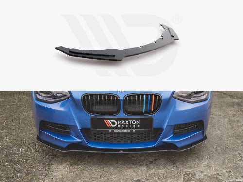 Maxton Design Racing Durability Front Splitter / Front Lip for BMW M135i F20 1 Series (2011-2015) - 10mm ABS, Matte Black, Red Core Option