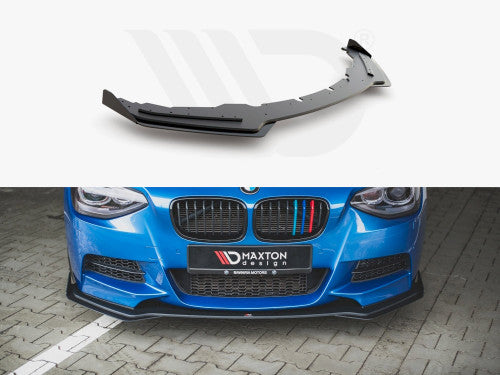 Maxton Design Racing Durability Front Splitter with Flaps for BMW M135i F20 (2011-2015) – 10mm ABS Front Lip, Matte Black or Black/Red Core