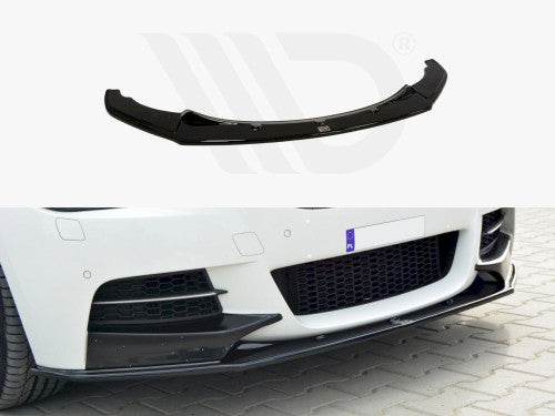 Maxton Design Gloss Black Front Splitter Front Bumper Lip Spoiler for BMW 1 Series F20 F21 M-Power Pre-LCI/Pre-Facelift (2011-2015)