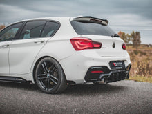 Load image into Gallery viewer, Maxton Design Racing Durability Rear Side Splitters V3 with Gloss Flaps for BMW 1 Series F20 M140i (2017-2019) - Black 10mm ABS Rear Bumper Extensions
