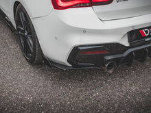 Load image into Gallery viewer, Maxton Design Racing Durability Rear Side Splitters V3 with Gloss Flaps for BMW 1 Series F20 M140i (2017-2019) - Black 10mm ABS Rear Bumper Extensions
