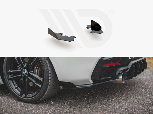 Maxton Design Gloss Black Rear Side Flaps (Spats) for BMW 1 Series F20 LCI M Sport/M-Pack 2015-2019 & M140i 2017-2019