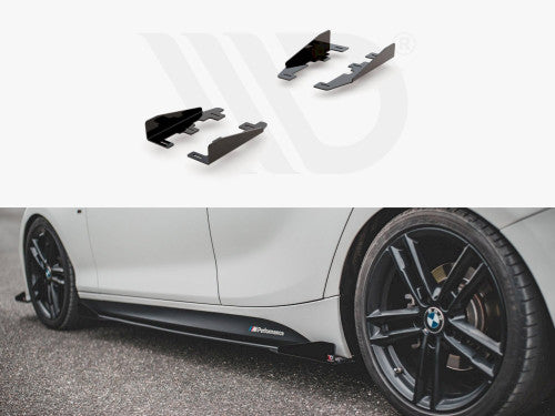 Maxton Design Gloss Black Side Flaps (Side Skirt Extensions) for BMW 1 Series F20 M135i/M140i/M-Pack 5-Door 2011–2019