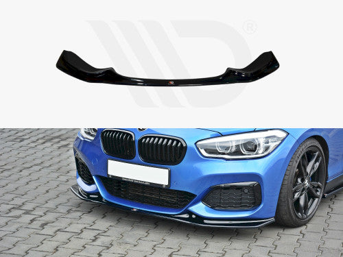 Maxton Design Gloss Black Front Splitter V3 for BMW 1 Series F20 F21 (2015-2019) M Sport/M Power Facelift LCI Front Lip Spoiler