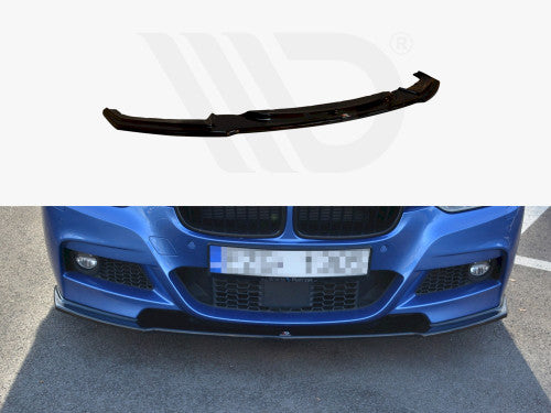 Maxton Design Gloss Black Front Splitter Lip Spoiler for BMW 3 Series F30 Facelift (LCI) M Sport Saloon/Sedan 2015–2018 – ABS, Fitting Kit Included