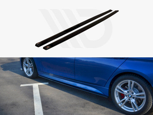 Maxton Design Gloss Black Side Skirts Splitters for BMW 3 Series F30 LCI Facelift Saloon M Sport 2015-2018