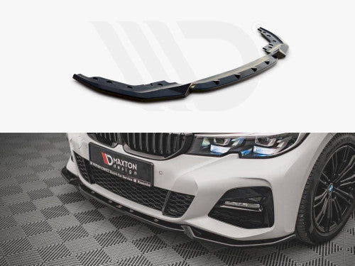 Maxton Design Gloss Black Front Splitter V4 for BMW 3 Series G20 Saloon & G21 Touring M Sport (2018–2022) Front Lip Spoiler