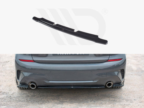 Maxton Design Rear Centre Splitter Gloss Black for BMW 3 Series G20 M Sport Saloon 2019-2022 (ABS)