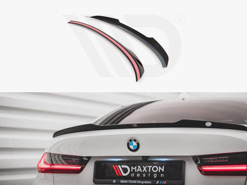 Maxton Design Gloss Black Rear Boot Lip Spoiler Cap for BMW 3 Series G20 Saloon 2018-2022 | Fits M Sport | Spoiler Extension
