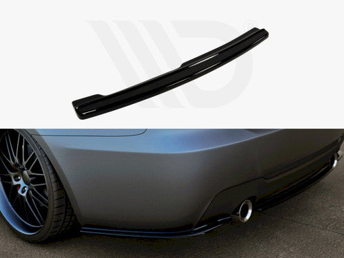Maxton Design Gloss Black Central Rear Splitter for BMW 3 Series E92 Coupe M Sport (2006-2009) - ABS Rear Diffuser Lip