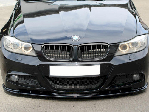 Maxton Design V.1 Gloss Black Front Splitter for BMW 3 Series E91 Touring M Sport Facelift 2008-2011 | Front Lip Spoiler/Bumper Lip
