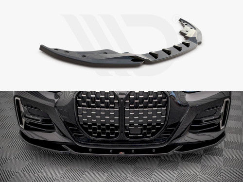 Maxton Design V.4 Gloss Black Front Splitter / Front Lip Spoiler for BMW 4 Series G22 Coupe M Sport (M Pack) 2020+
