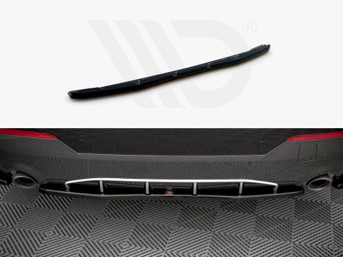 Maxton Design Gloss Black Central Rear Splitter for BMW 4 Series Coupe G22 M Sport (M Pack) 2020+ Rear Lip Diffuser