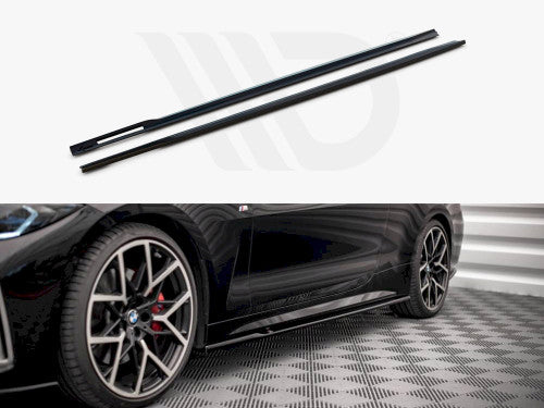 Maxton Design V.1 Gloss Black Side Skirts Diffusers for BMW 4 Series G22 Coupe M Sport (M-Pack) 2020+