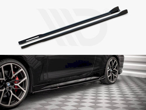 Maxton Design Side Skirts Diffusers V.2 Gloss Black for BMW 4 Series G22 Coupe M Sport (M-Pack) 2020+ | Side Skirt Extensions Splitters Pair