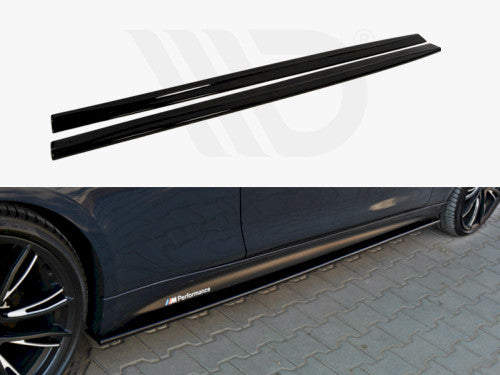 Maxton Design Gloss Black Side Skirt Extensions / Splitters (Pair) for BMW 4 Series F32 M Sport Coupe 2013-2016