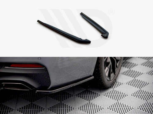 Maxton Design Gloss Black Rear Side Splitters for BMW 5 Series G30 LCI Facelift M Sport/M-Pack (2020+) - Rear Spats, Rear Bumper Extensions, Pair + Fitting Kit