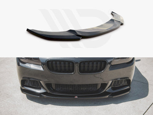 Maxton Design V4 Gloss Black Front Splitter Lip Spoiler for BMW 5 Series F10 F11 M Sport M-Pack (2011-2017)