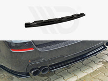 Load image into Gallery viewer, Maxton Design Central Rear Splitter for BMW 5 Series F11 Touring M Sport/M-Pack (2011-2017) – Gloss Black – Without Vertical Bars – Fits Dual Twin Exhaust (Two Double Tips) – Rear Diffuser/Valance Upgrade
