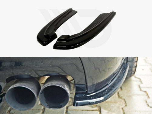 Maxton Design Rear Side Splitters (Rear Spats) Gloss Black for BMW 5 Series F11 Touring M Sport (M-Pack) 2011-2017 - Pair - Fits Two Double Exhaust Ends