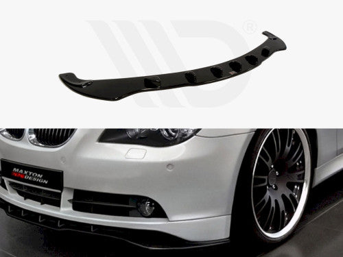 Maxton Design Gloss Black Front Splitter / Front Lip Spoiler for BMW 5 Series E60/E61 Pre-LCI (Preface) 2003-2007 | ABS | Saloon & Touring | Standard Front Bumper