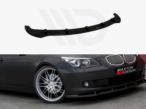 Maxton Design Gloss Black Front Splitter / Front Bumper Lip for BMW 5 Series E60 E61 Facelift (LCI) 2007-2010 Saloon & Touring