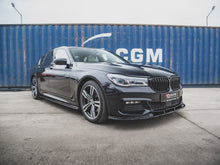Load image into Gallery viewer, Maxton Design Gloss Black Front Splitter V2 for BMW 7 Series G11 (2015-2018) M Sport/M-Pack Front Lip Spoiler
