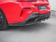 Load image into Gallery viewer, Maxton Design Gloss Black Central Rear Splitter with Vertical Bars for BMW 8 Series Coupe G15 M Sport (M Pack) 2018+ - Carbon Package Only
