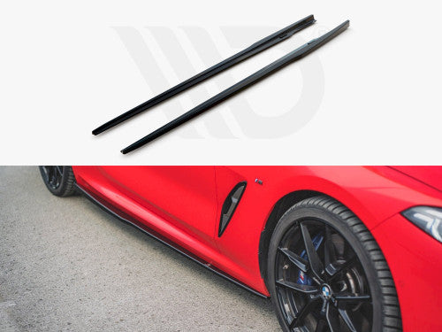 Maxton Design Gloss Black Side Skirts Diffusers BMW 8 Coupe M-Pack G15 (2018-)