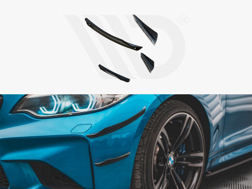 Maxton Design BMW M2 F87 2016–2020 Front Bumper Canards / Dive Planes (Winglets) – ABS 3D‑Printed Aerodynamic Styling Upgrade