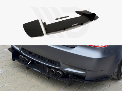 Maxton Design Rear Bumper Diffuser Kit for BMW M3 E92/E93 (2007-2013) Coupe/Cabrio - Black ABS, Includes Rear Splitters & Tie Bars
