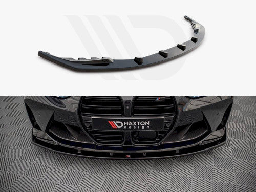 Maxton Design Gloss Black Front Splitter V.1 for BMW M4 G82 & M3 G80 (2021-) Front Bumper Lip Spoiler | ABS | G8X M3/M4