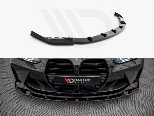 Maxton Design V.3 Gloss Black Front Splitter / Front Bumper Lip Spoiler for BMW M3 G80 & M4 G82 (2021+)