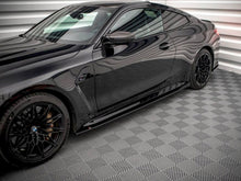 Load image into Gallery viewer, BMW M4 G82 2021-on Side Skirts Diffusers – Maxton Design V1 Gloss Black Side Skirt Splitters/Extensions (ABS, Pair, Fitting Kit)
