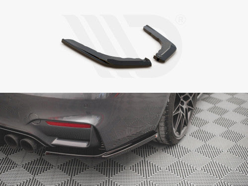 Maxton Design V1 Gloss Black ABS Rear Side Splitters (Rear Spats) for BMW M4 F82 Coupe 2014-2020