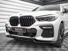 Load image into Gallery viewer, Maxton Design Gloss Black Front Splitter V.2 for BMW X6 G06 M Sport (M-Pack) 2019+ Front Lip Spoiler
