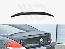 Load image into Gallery viewer, Maxton Design Gloss Black Rear Boot/Trunk Lip Spoiler Cap for BMW M6 E63 Coupe 2005-2010 - ABS Rear Wing Extension, OEM Fit, 3M Tape
