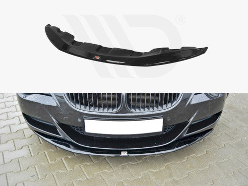 Maxton Design V1 Gloss Black Front Splitter Front Bumper Lip Spoiler for BMW M6 E63 (2005-2010) ABS Aero