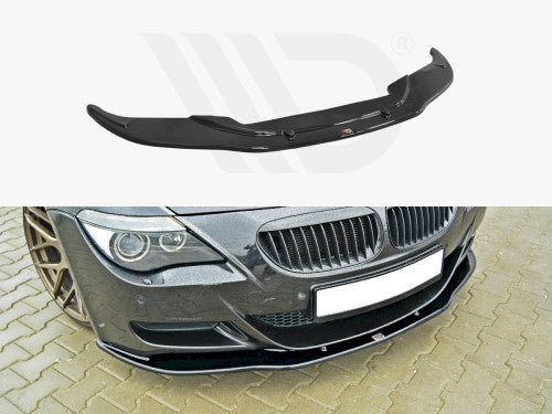BMW M6 E63 2005-2010 Maxton Design V2 Gloss Black Front Splitter / Front Lip Spoiler - ABS OEM Fit Bumper Lip